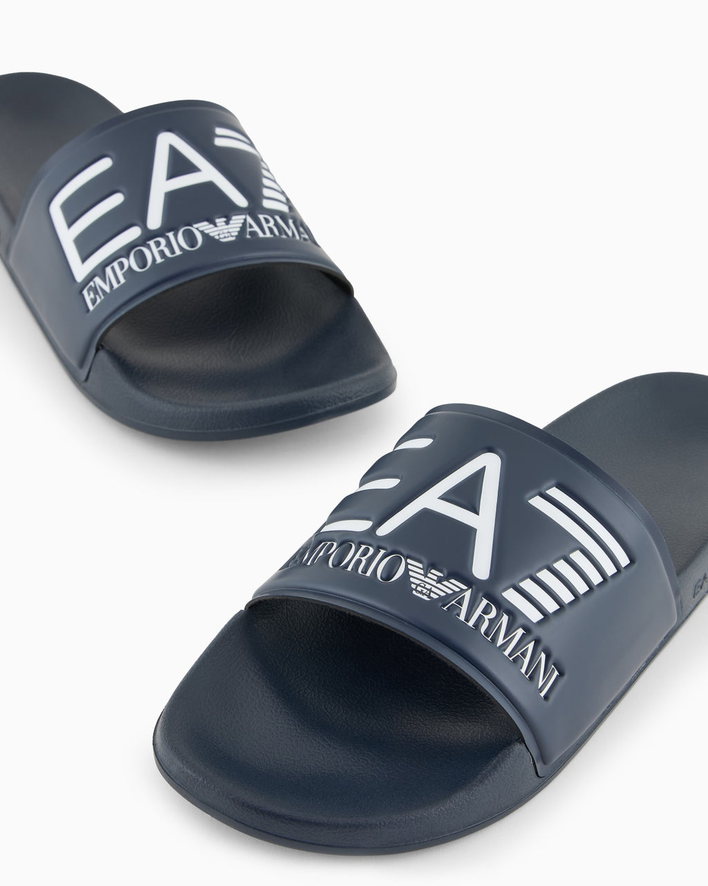 EA7 - Slides in gomma antiscivolo con maxi fascia e logo BLU