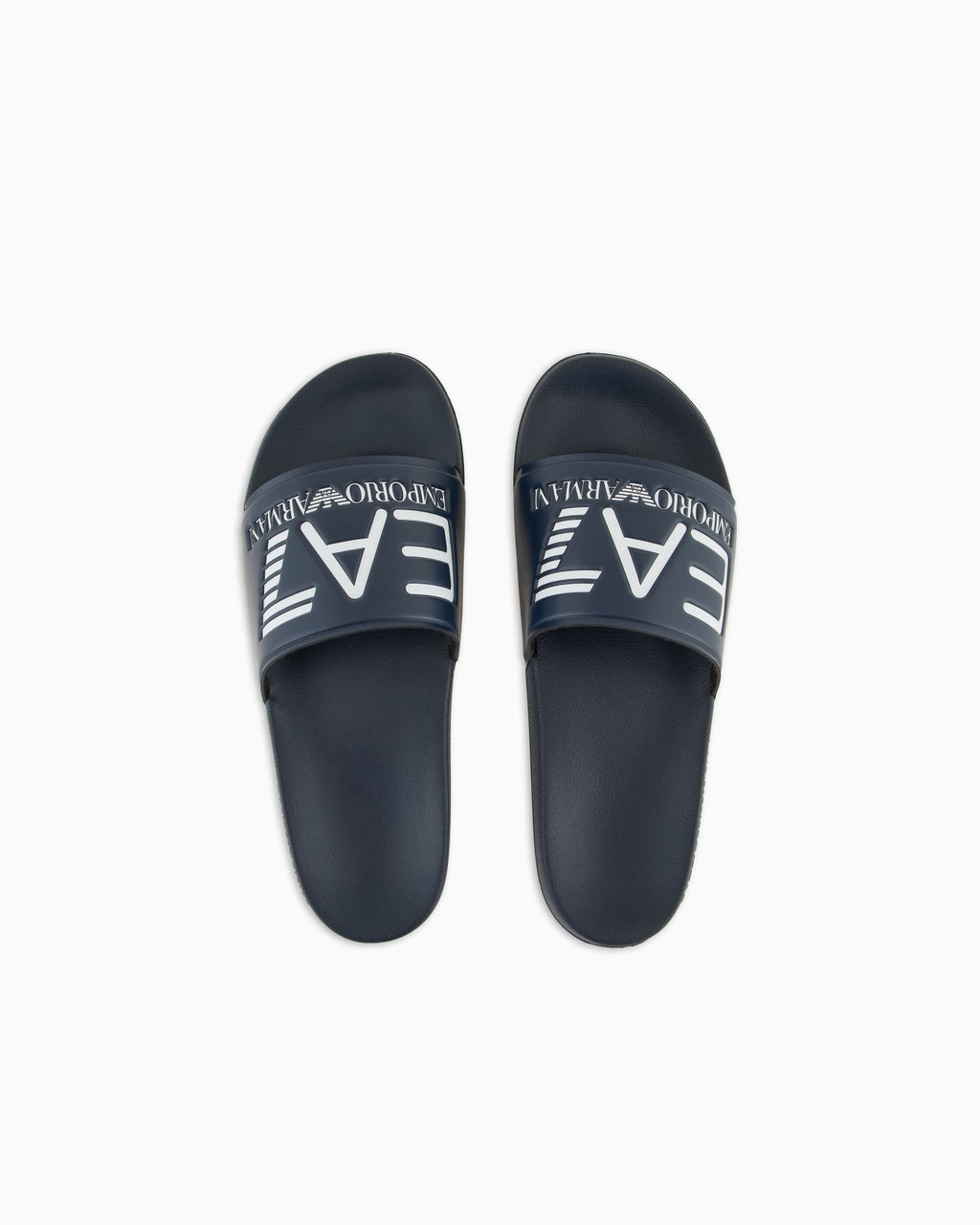 EA7 - Slides in gomma antiscivolo con maxi fascia e logo BLU