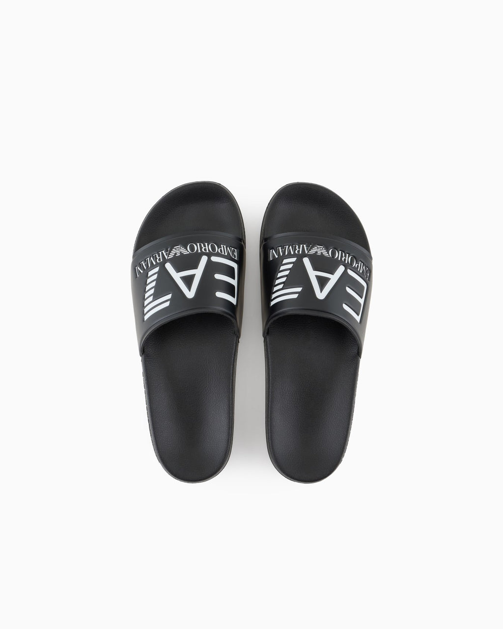 EA7 - Slides in gomma antiscivolo con maxi fascia e logo NERO