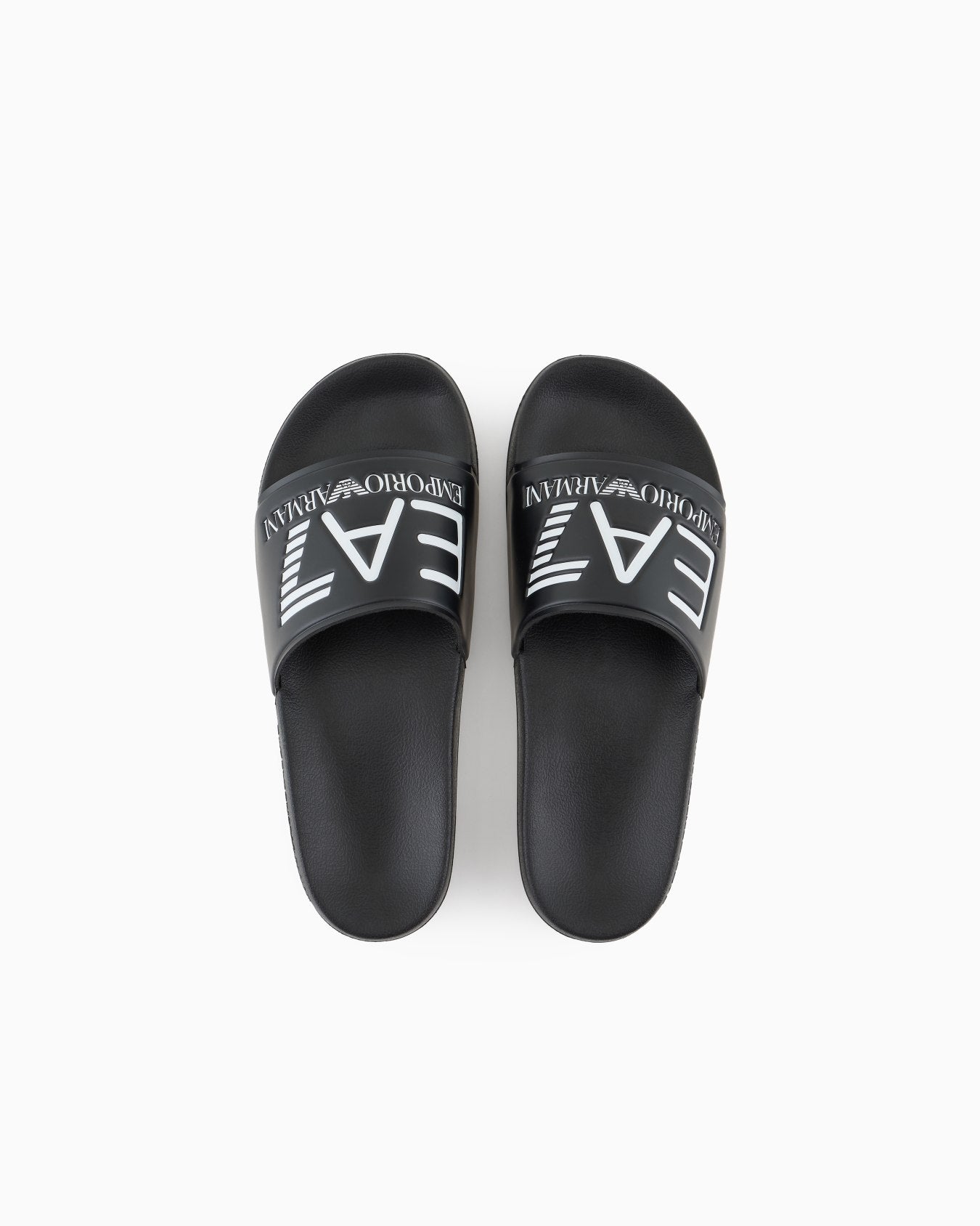 EA7 - Slides in gomma antiscivolo con maxi fascia e logo NERO