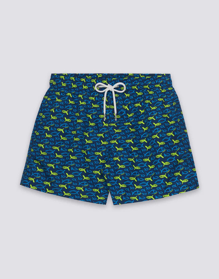 SUNDEK stampa Fishaz in poly riciclato - Navy