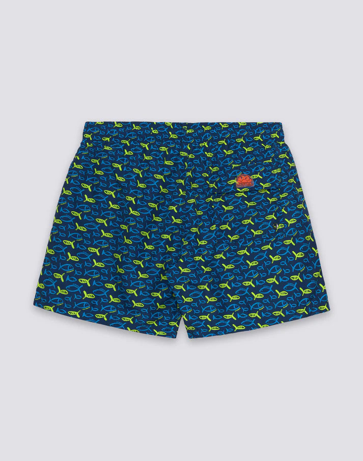 SUNDEK stampa Fishaz in poly riciclato - Navy
