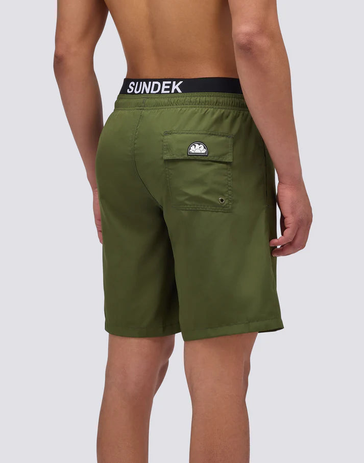 SUNDEK Boardshort con elastico logo - Green01