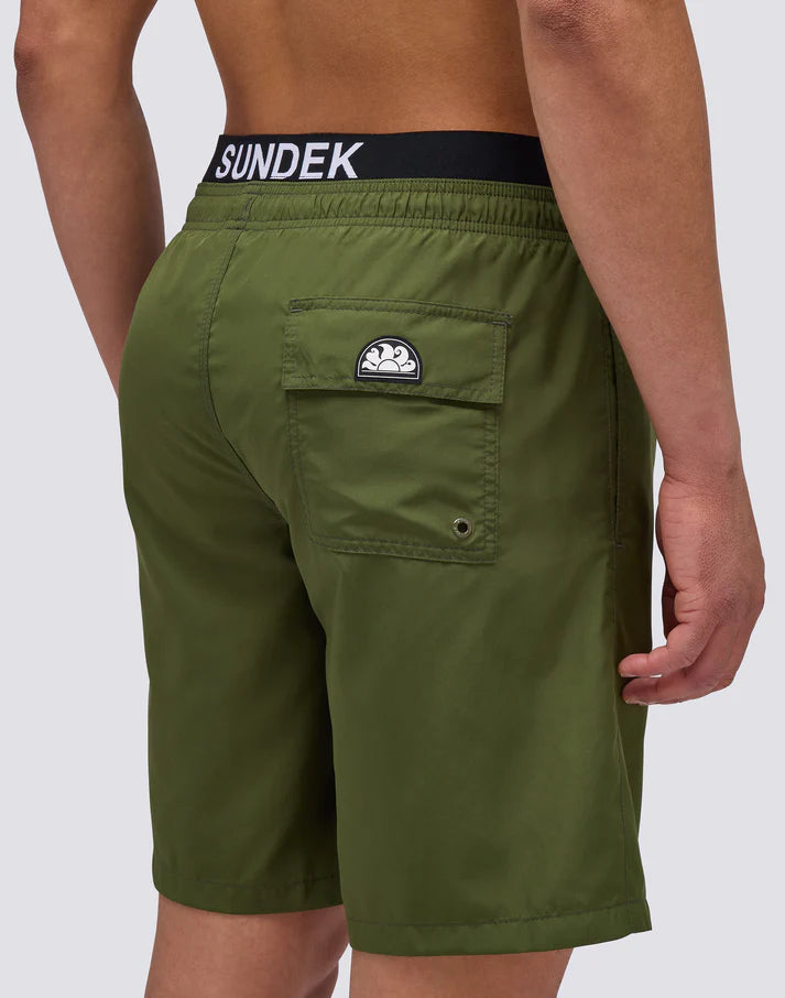 SUNDEK Boardshort con elastico logo - Green01