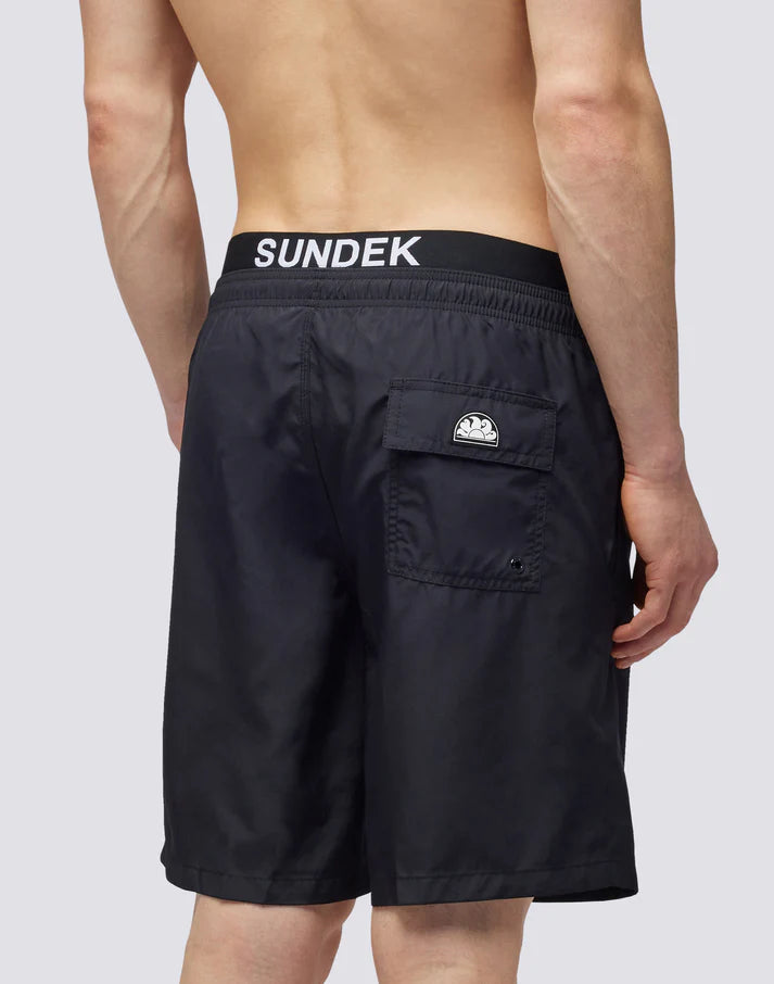 SUNDEK Boardshort con elastico logo - Black01