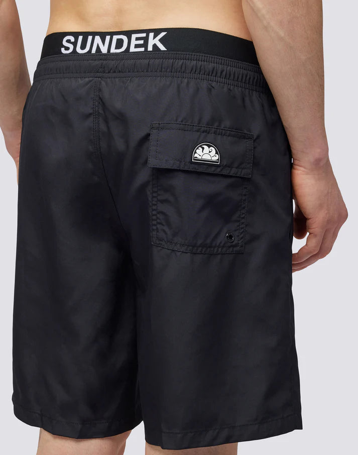 SUNDEK Boardshort con elastico logo - Black01